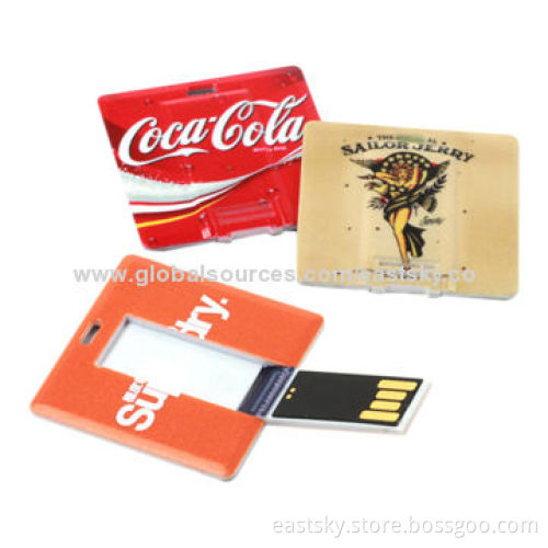 Custom credit card USB drive, logo imprint and advertisement data preloading are welcome